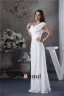 Épaules V-cou Uniques Ruffle Robe De Soirée Blanche