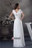 Épaules V-cou Uniques Ruffle Robe De Soirée Blanche