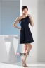 2015 Appealing One Shoulder With Bow Pleated Sash Short Bridesmaid Dresses