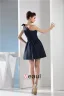 2015 Appealing One Shoulder With Bow Pleated Sash Short Bridesmaid Dresses
