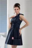 2015 Appealing One Shoulder With Bow Pleated Sash Short Bridesmaid Dresses