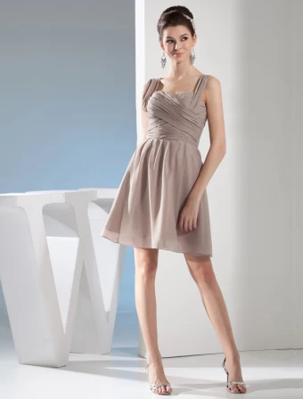2015 Cute Sweetheart Straps Pleated Short Party Dress