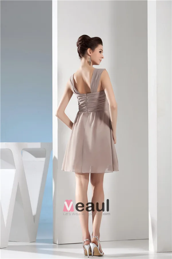 2015 Cute Sweetheart Straps Pleated Short Party Dress