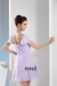 Robe De Cocktail Belle Épaules De Robes De Soirée À Volants Plissée Mauve