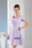 Robe De Cocktail Belle Épaules De Robes De Soirée À Volants Plissée Mauve