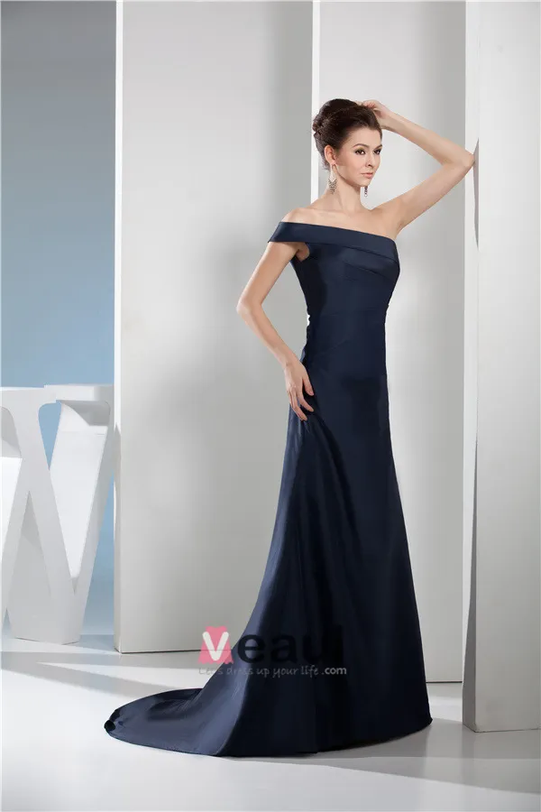 2015 One-Shoulder Navy Blue Lace Orange Lining top Short Bridesmaid Dress