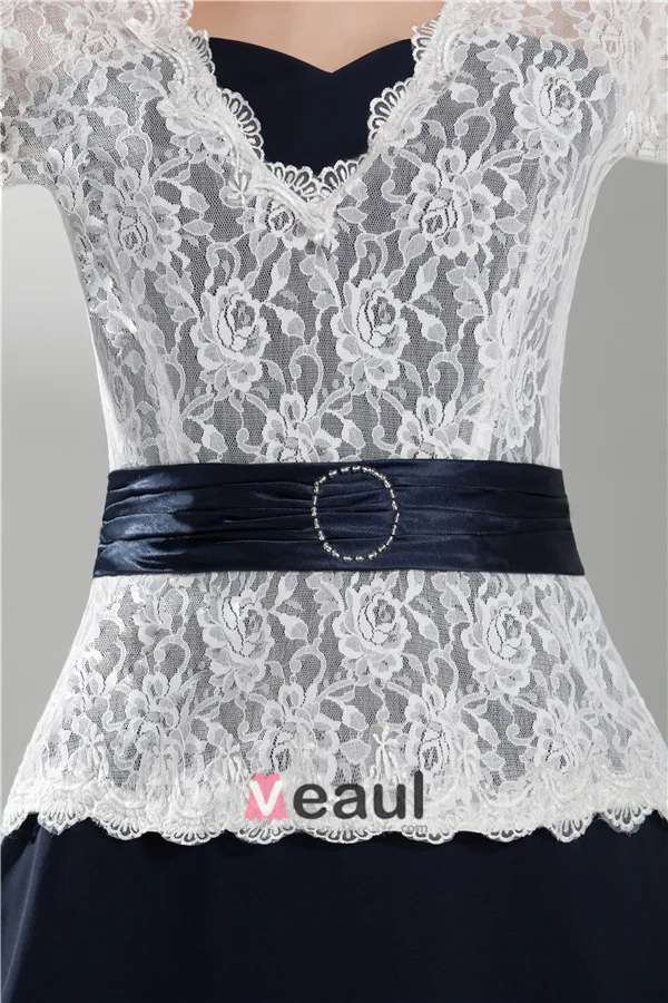Elegant Blonder Lange Ermer V-hals Selskapskjoler Med Sash