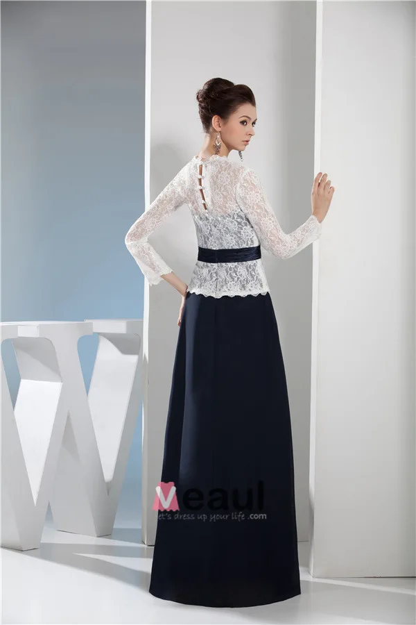 Elegant Blonder Lange Ermer V-hals Selskapskjoler Med Sash