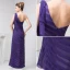 Unique A-line One Shoulder Pleated Long Formal Dress Purple Evening Dress