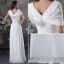 Épaules V-cou Uniques Ruffle Robe De Soirée Blanche