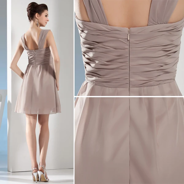2015 Cute Sweetheart Straps Pleated Short Party Dress