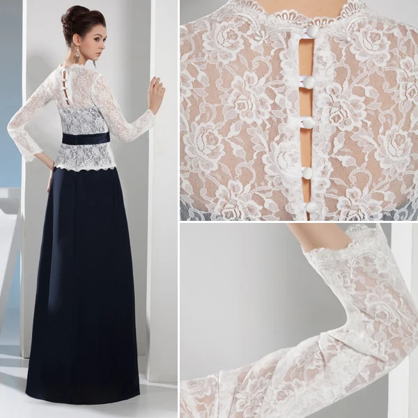 Elegant Blonder Lange Ermer V-hals Selskapskjoler Med Sash