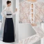 Elegant Blonder Lange Ermer V-hals Selskapskjoler Med Sash