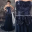 2015 Bling Sequined Strapless Ruffle Long Prom Dress