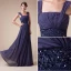 2015 Classic Empire Straps Pleated Beading Sash Long Evening Dresses
