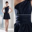 2015 Appealing One Shoulder With Bow Pleated Sash Short Bridesmaid Dresses