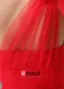 2015 Red Tulle One-shoulder Ruffles Short Cocktail Dress