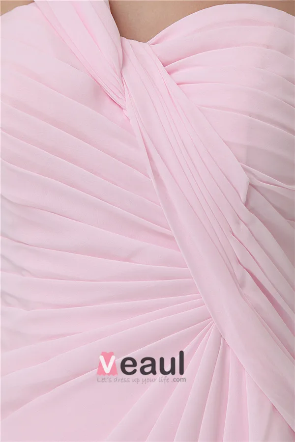 2015 Simple A-line One Shoulder Pink Cocktail Dress