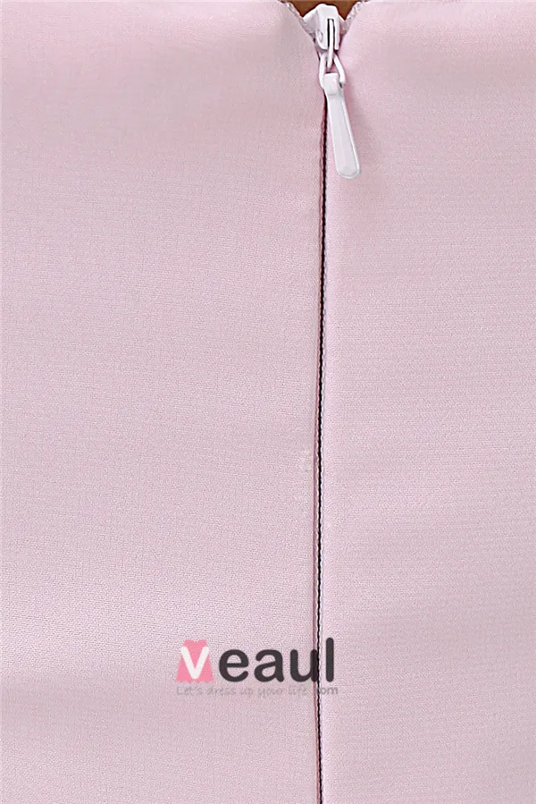 2015 Simple A-line One Shoulder Pink Cocktail Dress