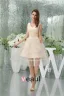 Charming A-line Shoulders V Neck Sash Tulle Cocktail Dress