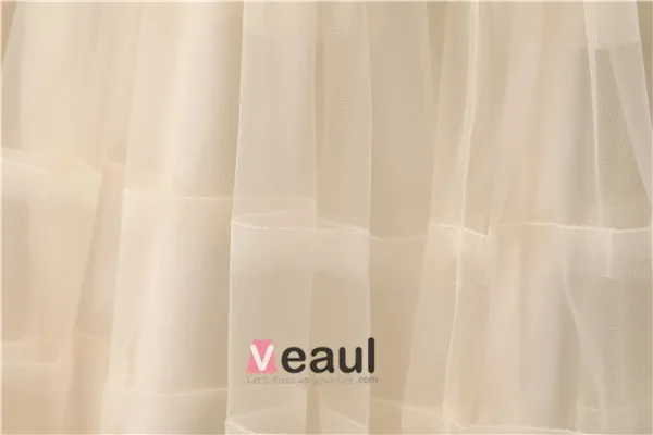 Charming A-line Shoulders V Neck Sash Tulle Cocktail Dress