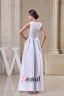 Unique A-line Shoulders U-neck White Satin Long Evening Dress