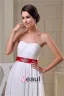 2015 Simple Empire Wedding Dress Floor Length Bridal Gown With Red Sash