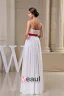 2015 Simple Empire Wedding Dress Floor Length Bridal Gown With Red Sash