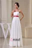 2015 Simple Empire Wedding Dress Floor Length Bridal Gown With Red Sash