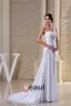 2015 Simple Sheath One Shoulder Pleated Sweep Train Wedding Dress Bridal Gown