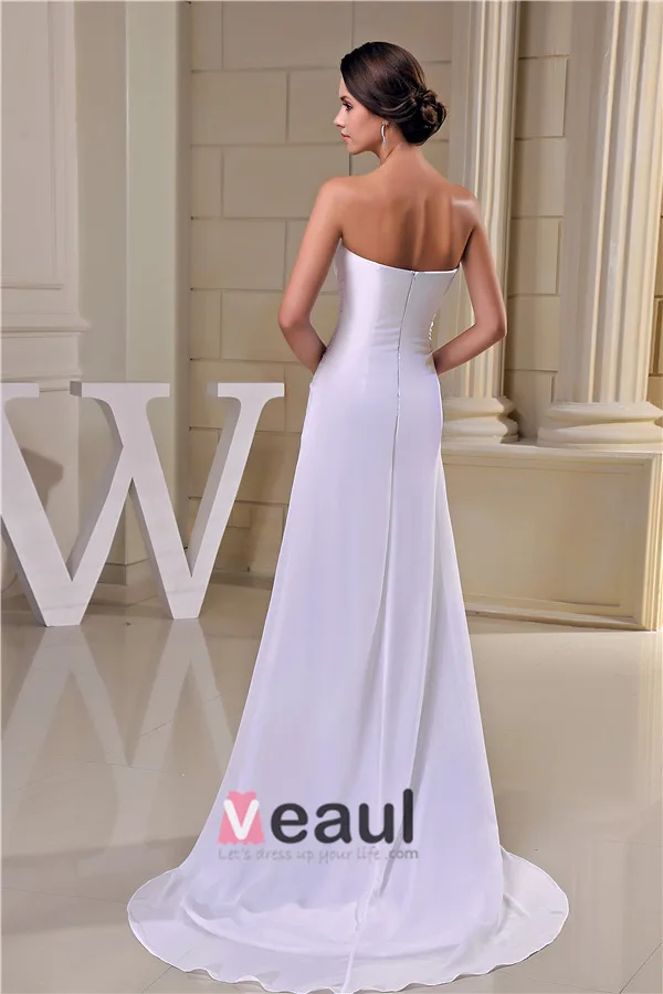 2015 Elegant A-line Sweetheart Appliques Ruffle Sweep Wedding Dresses Bridal Gown
