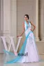 2015 Unique Sheath Halter Pleated Beading Sweep Train Prom Dress