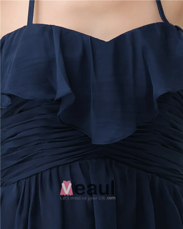 2015 Charming Empire Halter Ruffle Long Evening Dress