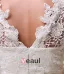 Charming A-line 3/4 Sleeves Pierced Lace Short Wedding Dress Bridal Gown