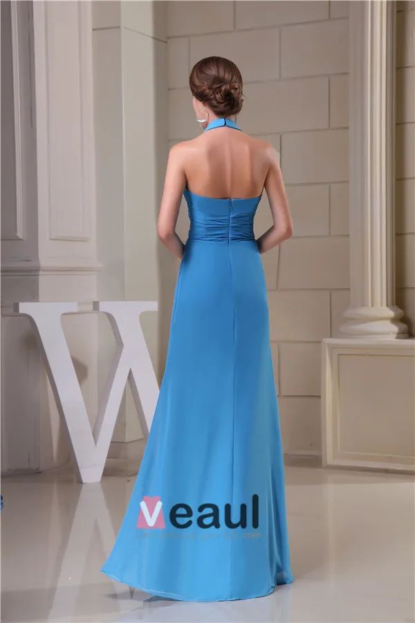 Simples Empire V-cou Licol Écharpe Longue Robe Demoiselle D'honneur Pour Mariage