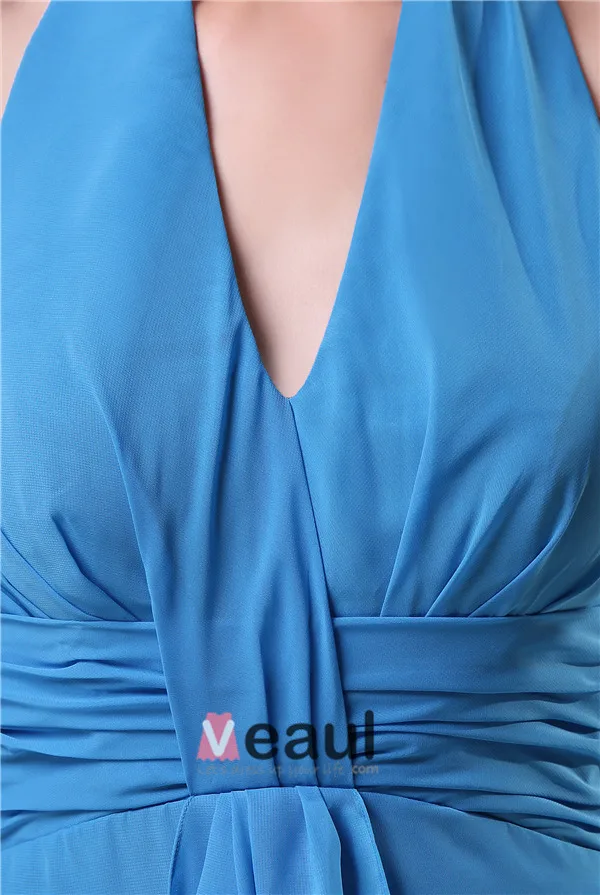 Simples Empire V-cou Licol Écharpe Longue Robe Demoiselle D'honneur Pour Mariage