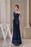 2015 Classic Simple A-line One Shoulder Ruffle Long Evening Dress