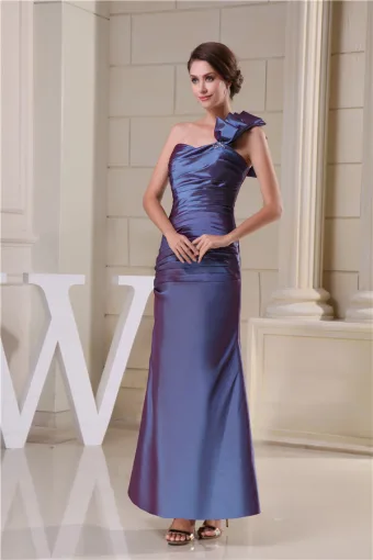 2015 Elegante Mermaid One Shoulder Rüschen Falten Abendkleid
