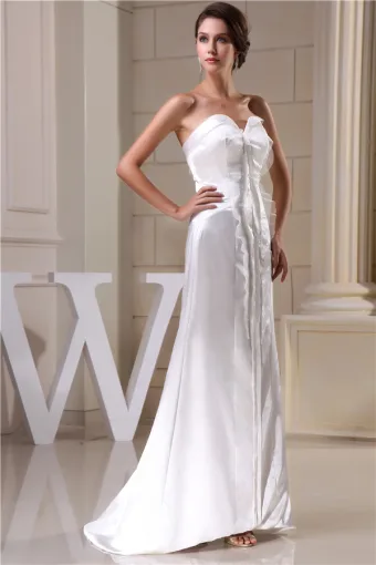 2015 Einzigartige A Linie Schatz Sweep Zug Hochzeitskleid Einfache Brautkleid