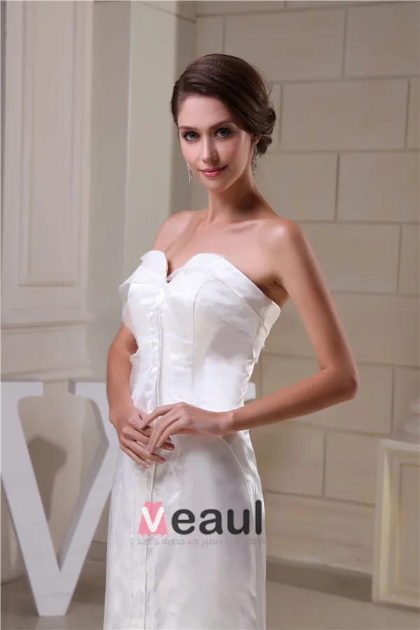 Unique De A-ligne De Robe De Mariage De Train Sweetheart Balayage Robe De Mariée Simple
