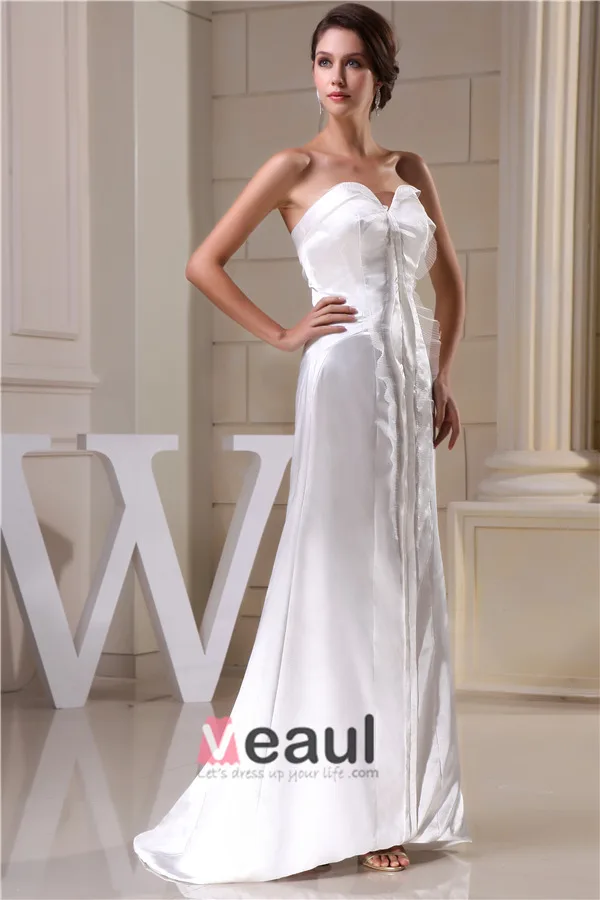 Unique De A-ligne De Robe De Mariage De Train Sweetheart Balayage Robe De Mariée Simple