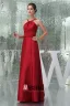 Bretelles Spaghetti Empire Licol Simples Robe De Demoiselles D'honneur Rouge