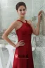 Bretelles Spaghetti Empire Licol Simples Robe De Demoiselles D'honneur Rouge