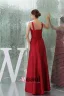 Bretelles Spaghetti Empire Licol Simples Robe De Demoiselles D'honneur Rouge