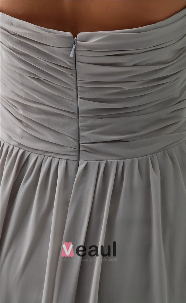2015 Elegant Empire Strapless Pleated Handmade Flower Long Bridesmaids Dresses