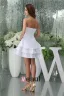 Simples Volants Bretelles Fleur À La Main Cascade Une Ligne Robe De Mariée Courte Robe De Mariage