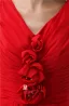 Cute A-ligne De V-cou Épaules Faits À La Main Des Fleurs Volants Robe De Cocktail Rouge