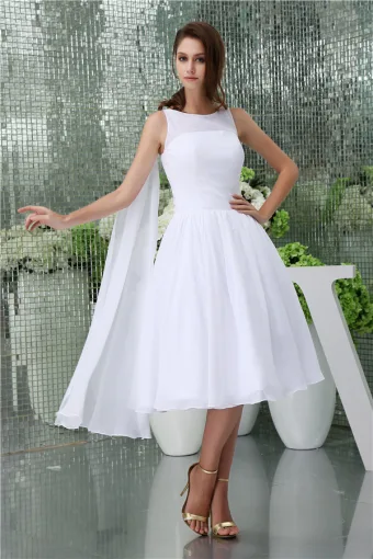 Simple A Line Shoulders Short Wedding Dress Bridal Gown