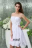 2015 Charming A-line Sweetheart Pleated Handmade Flowers Short Bridal Gown Simple Wedding Dress
