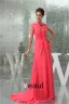 Unik A-linje Scoop Nakke Skuldre Chiffon Selskapskjoler